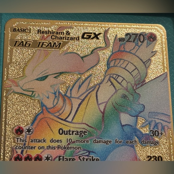 Reshiram & charizard VMAX metal Pokemon Card. - Picture 2 of 5